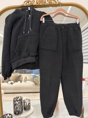 Blank NYC Black Sherpa Jogger Pants